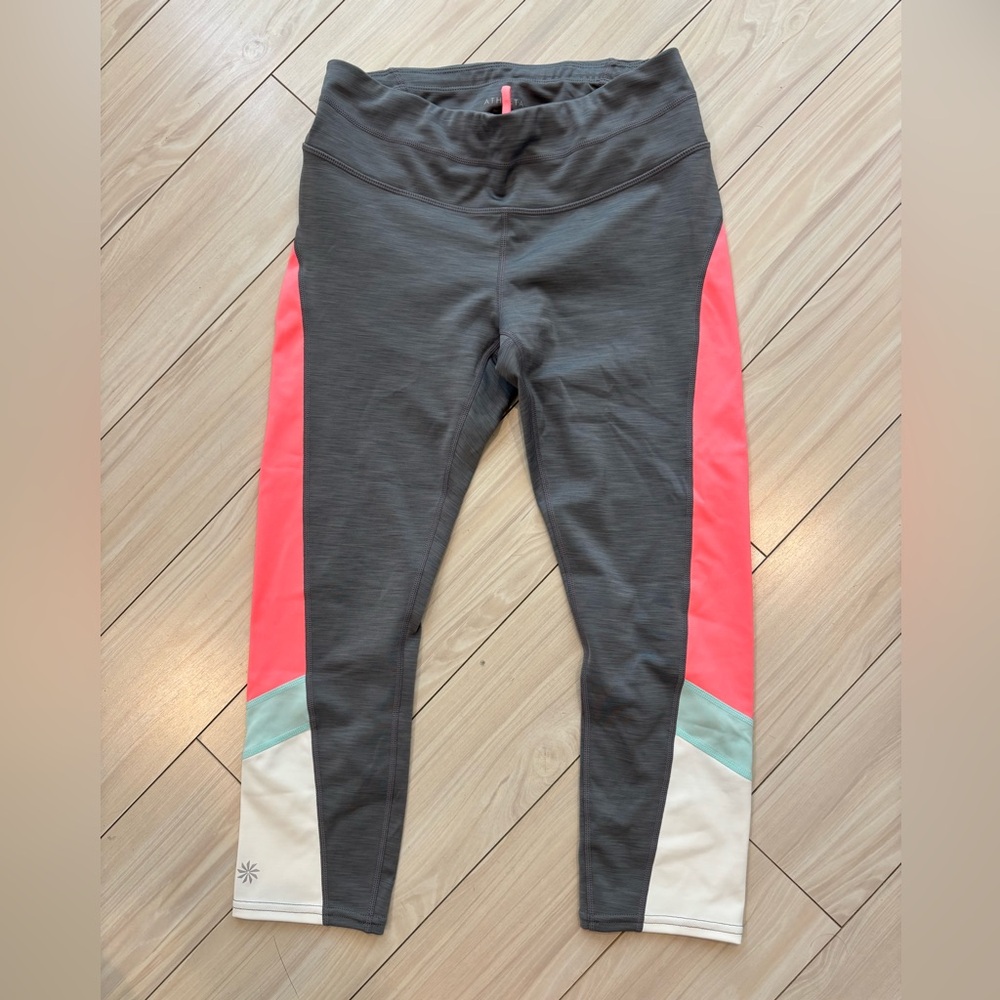 Athleta Charcoal Color-block Leggings